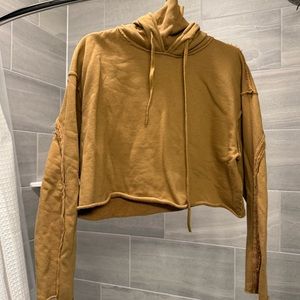 Crop raw edge sweatshirt